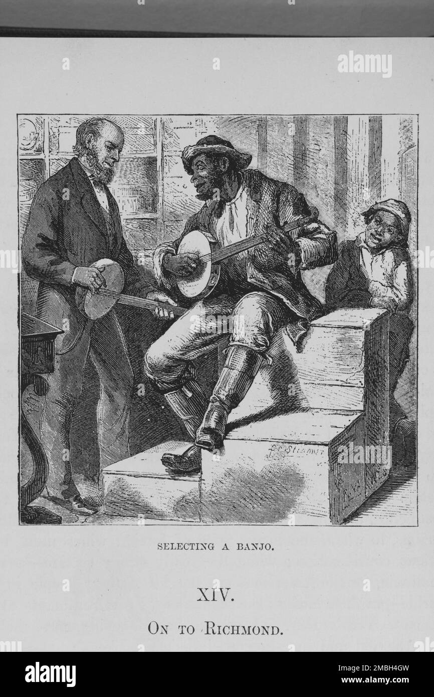 Sélection d'un banjo; [Richmond, Virginie], 1882. Banque D'Images