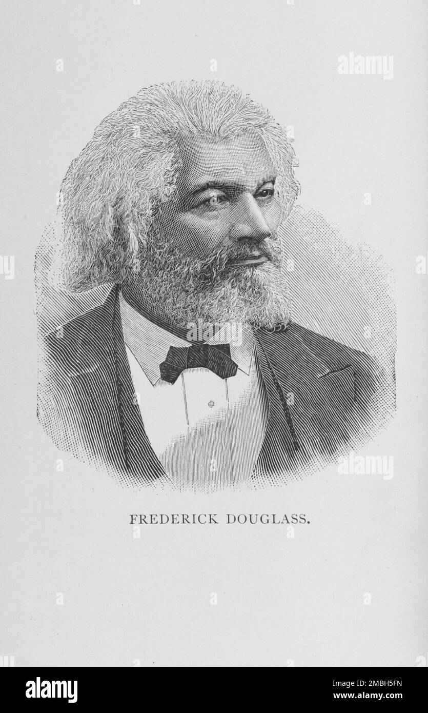 Frederick Douglass, 1887. Diplomate afro-américain, abolitionniste, écrivain, politicien. De "Men of Mark: Éminent, progressiste et ascendant" par William J. Simmons. Banque D'Images