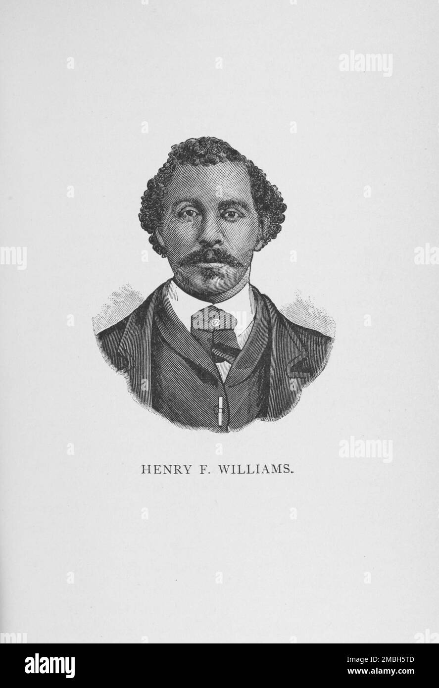 Henry F. Williams, 1887. Musicien et compositeur afro-américain, l'un des deux musiciens noirs à jouer dans l'orchestre lors du Jubilé national de la paix de 1872. De "Men of Mark: Éminent, progressiste et ascendant" par William J. Simmons. Banque D'Images