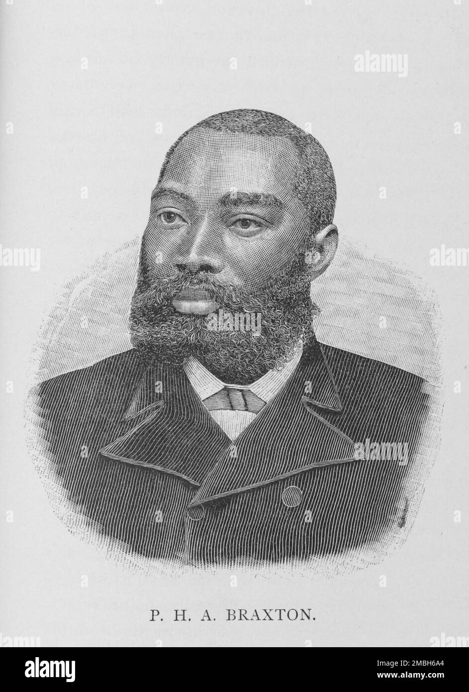 P. H. A. BRAXTON, 1887. Le prédicateur afro-américain et homme politique Patrick Henry Alexander Braxton était pasteur de l'église baptiste du Calvaire à Baltimore. De "Men of Mark: Éminent, progressiste et ascendant" par William J. Simmons. Banque D'Images