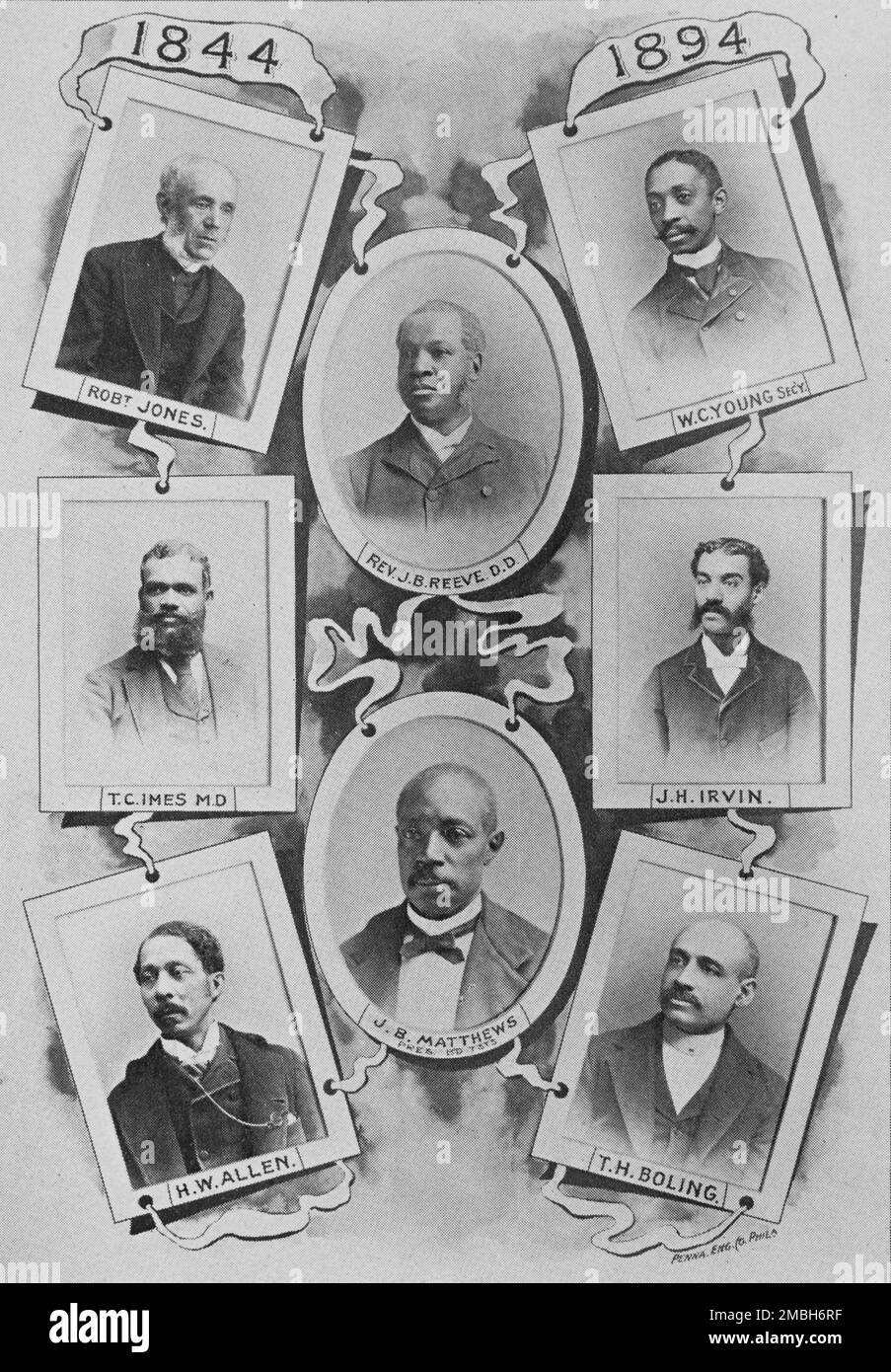 Église presbytérienne centrale, Philadelphie ; Robt. Jones; W. C. Young; rév. J. B. Reeve, D.D.; T. C. IMES, M.D.; J. H. Irvin; J. B. Matthews; H. W. Allen; T. H. Boling, 1894. Banque D'Images