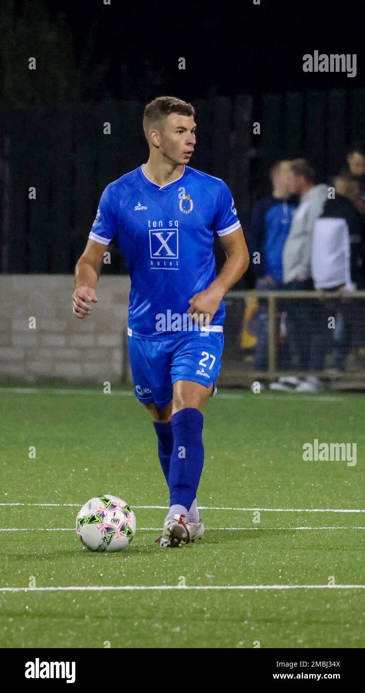 Parc de Stangmore, Dungannon, comté de Tyrone, Irlande du Nord, Royaume-Uni. 02 septembre 2022. Danske Bank Premiership – Dungannon Swifts contre Coleraine. Le joueur de Dungannon Swifts Ethan McGee (27) en action pendant le match de Danske Bank Irish League. Banque D'Images