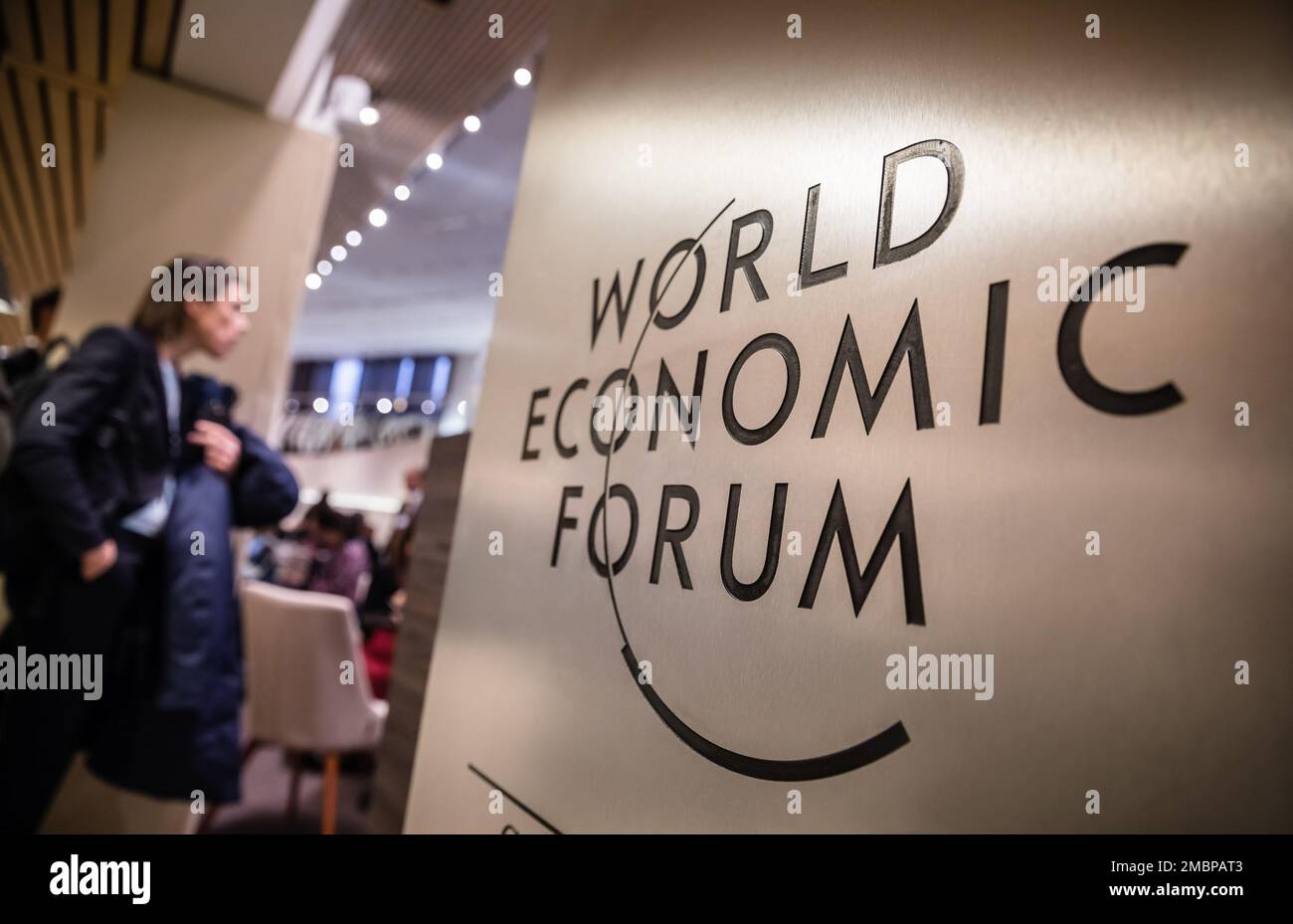 Davos, Suisse. 18th janvier 2017. Logo du Forum économique mondial vu à Davos, Suisse. (Photo de Mykhaylo Palinchak/SOPA Images/Sipa USA) crédit: SIPA USA/Alay Live News Banque D'Images