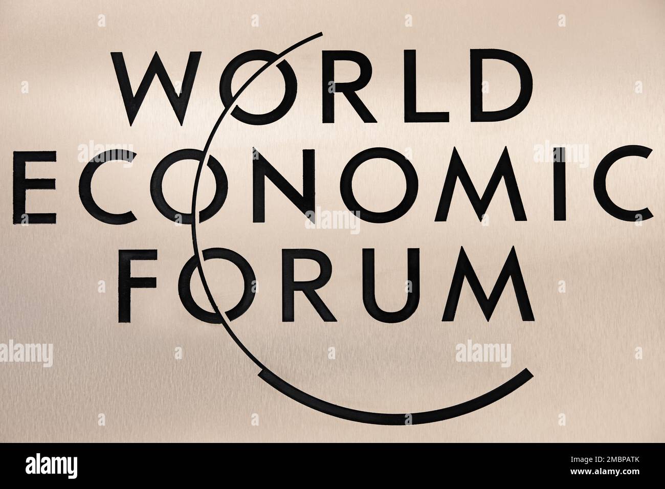 Davos, Suisse. 18th janvier 2017. Logo du Forum économique mondial vu à Davos, Suisse. (Photo de Mykhaylo Palinchak/SOPA Images/Sipa USA) crédit: SIPA USA/Alay Live News Banque D'Images