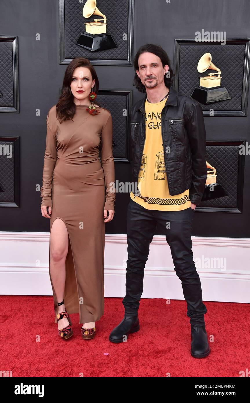 Vilma Duplantier, left, and Joe Duplantier of Gojira arrive at the 64th ...