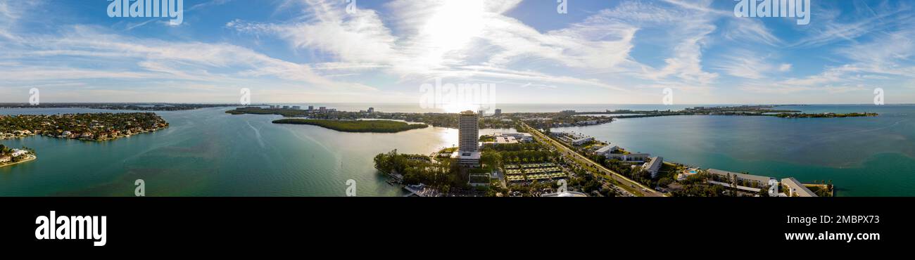 Panorama aérien Lido Key Sarasota Floride Etats-Unis Banque D'Images