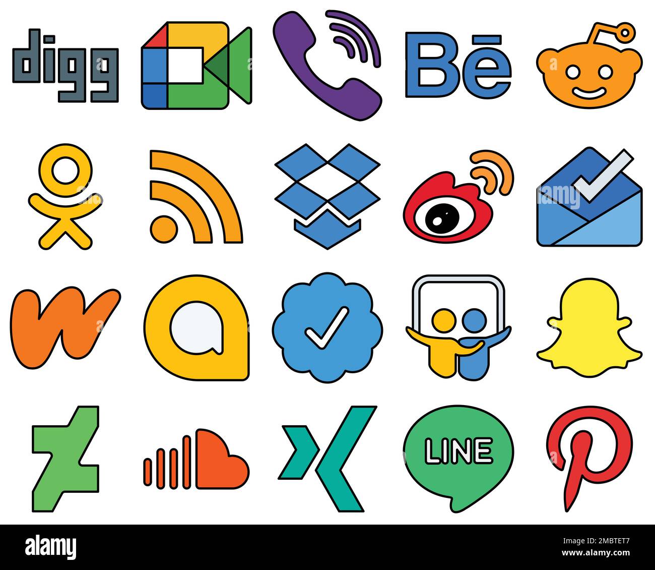 20 icônes de réseaux sociaux modernes comme pinterest et fb  personnalisables et uniques Image Vectorielle Stock - Alamy
