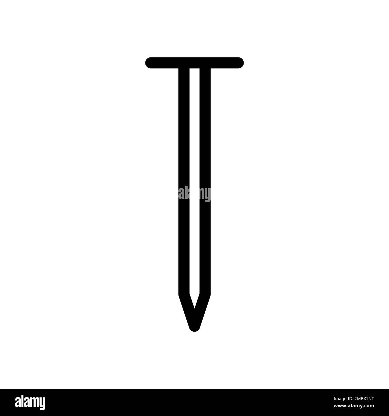 Icône de ligne de construction d'ongle isolé sur fond blanc. Icône fine et plate noire sur un style moderne. Symbole linéaire et contour modifiable. Simple a Illustration de Vecteur