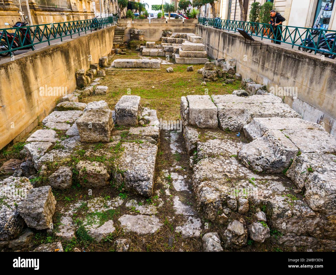 Fortifications grecques des ruines d'Ortigia - Syracuse, Sicile, Italie Banque D'Images