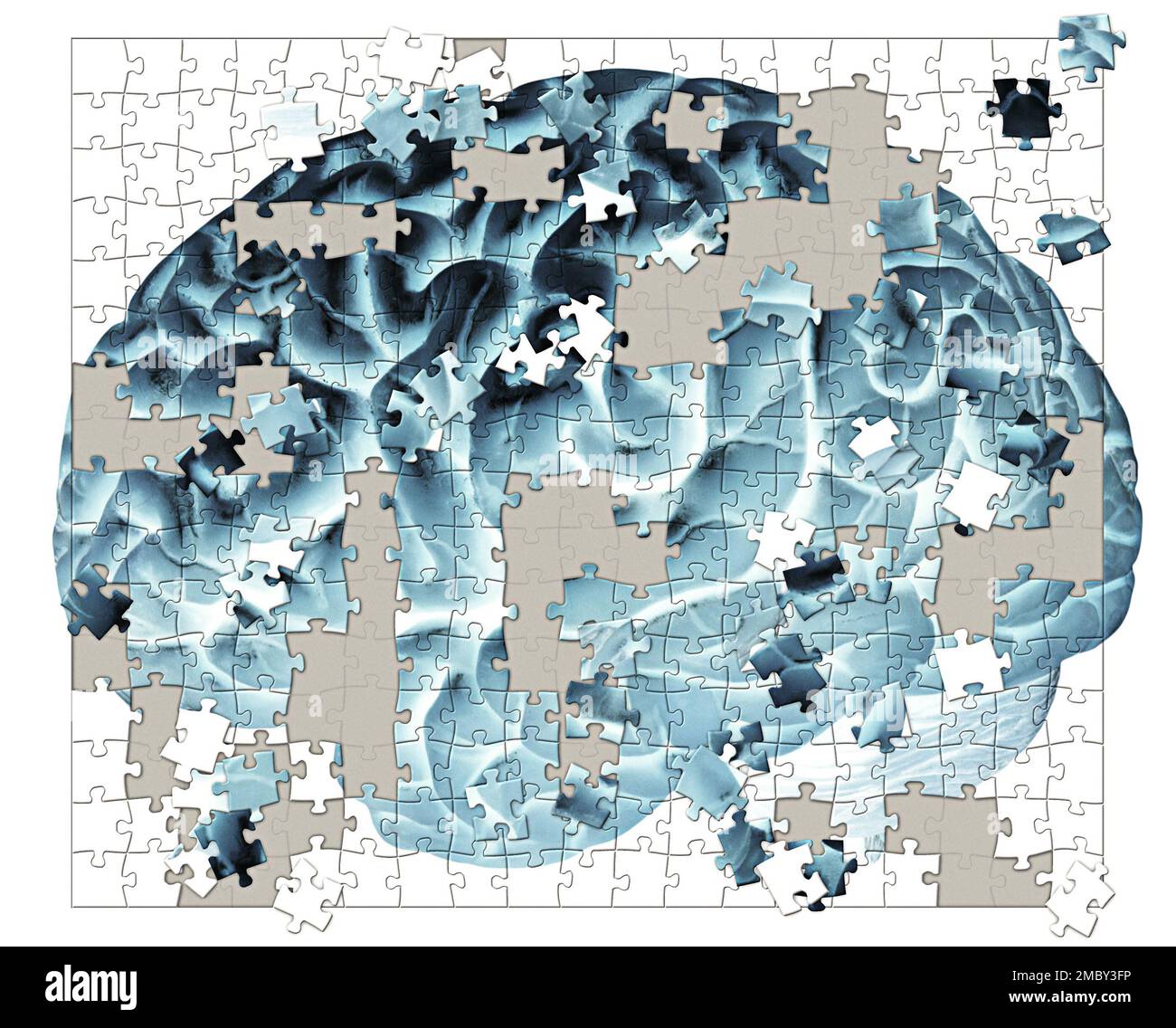 puzzle incomplet d'un cerveau humain Banque D'Images