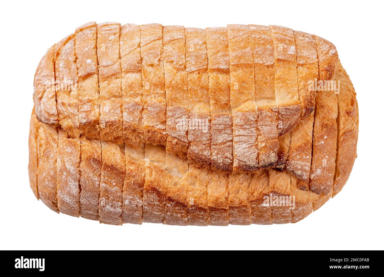 Tranche de pain coupé de pain de wholegrain. Pain de blé blanc coupé en  tranches isolées sur fond blanc. Cuisson et Tranchage de pain. Glucides  Photo Stock - Alamy