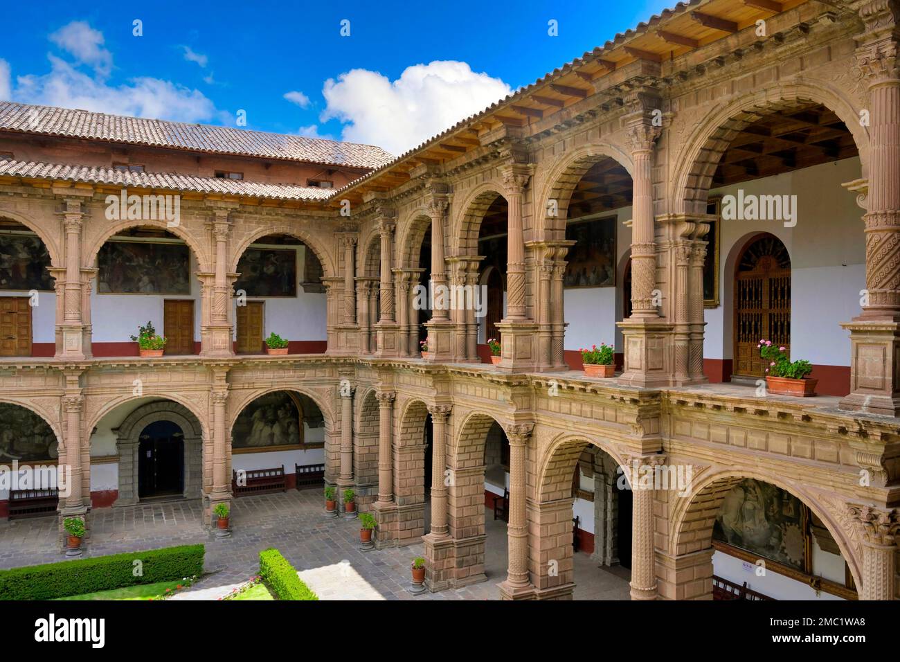 Couvent de la Merced, Cloister, Cusco, Pérou Banque D'Images