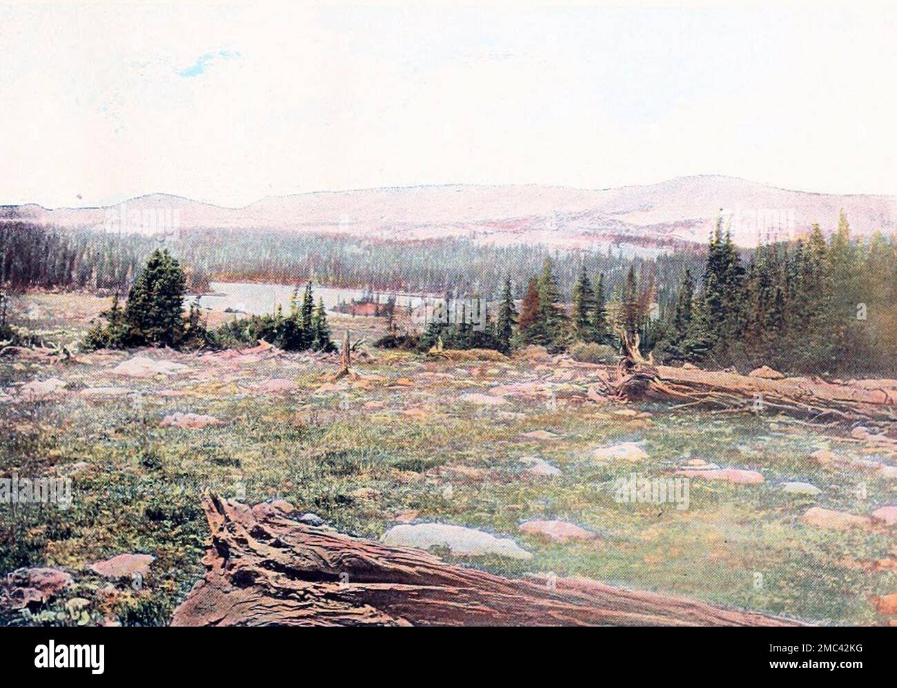 Medicine Peak, à l'ouest de Sherman, Wyoming, sur le chemin de fer Union Pacific, vers 1900 Banque D'Images