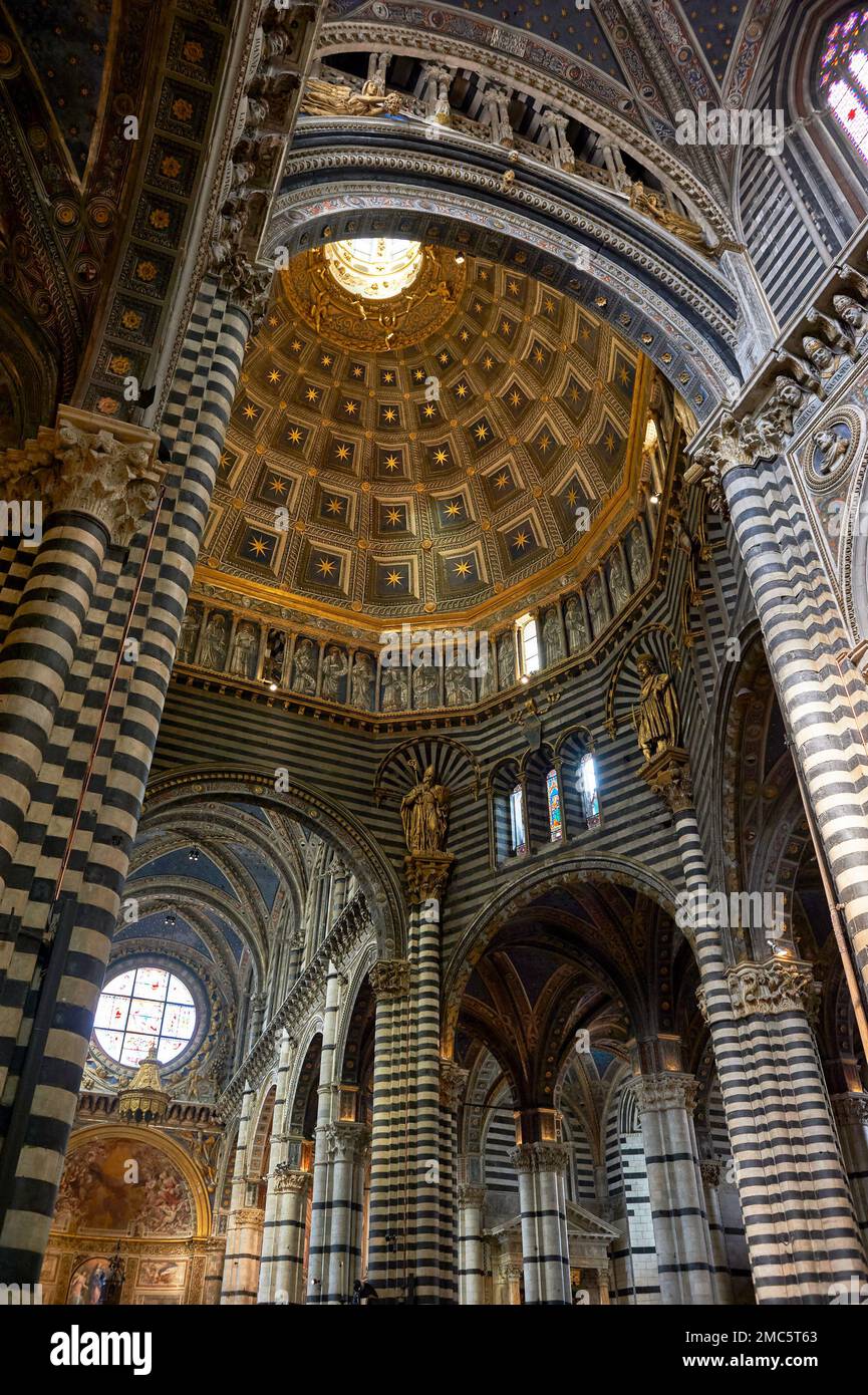 Fragment de l'intérieur absolument magnifique de la cathédrale de Sienne, Italie Banque D'Images