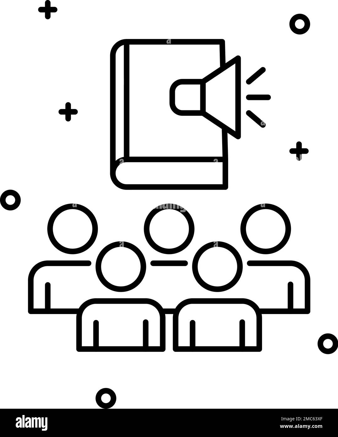 Livre audio, connaissance en ligne, icône de vecteur de ligne sur fond transparent. Guide audio, connaissances en ligne, icône de vecteur de ligne Illustration de Vecteur