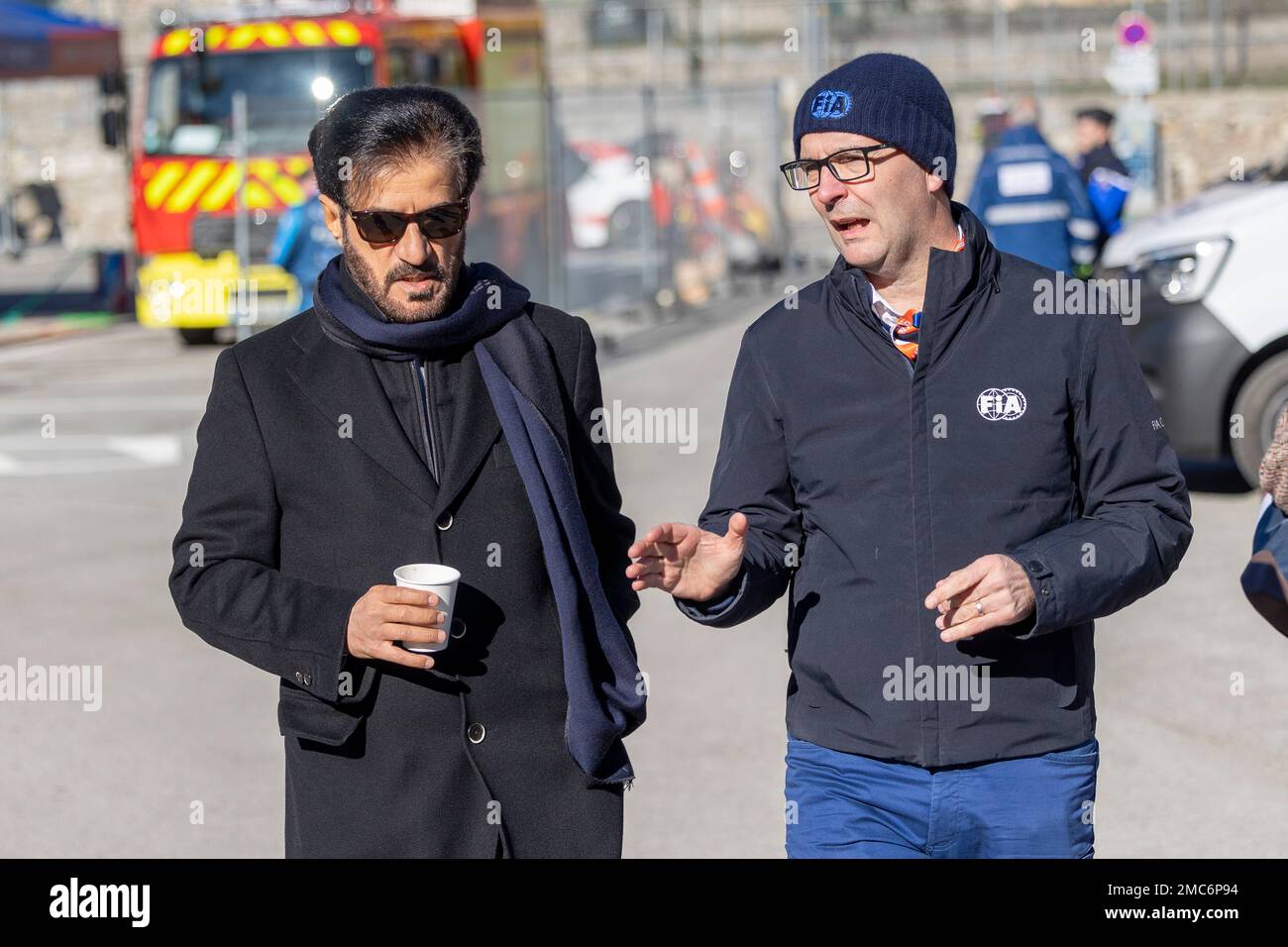 BEN SULAYEM Mohammed, Président de la FIA, WHEATLEY Andrew (gbr), Directeur du rallye de la FIA, portrait pendant le Rallye automobile Monte Carlo 2023, 1st tour du Championnat mondial de voitures de rallye WRC 2023, de 19 janvier au 22, 2023 à Monte Carlo, Monaco - photo Nikos Katikis / DPPI Banque D'Images