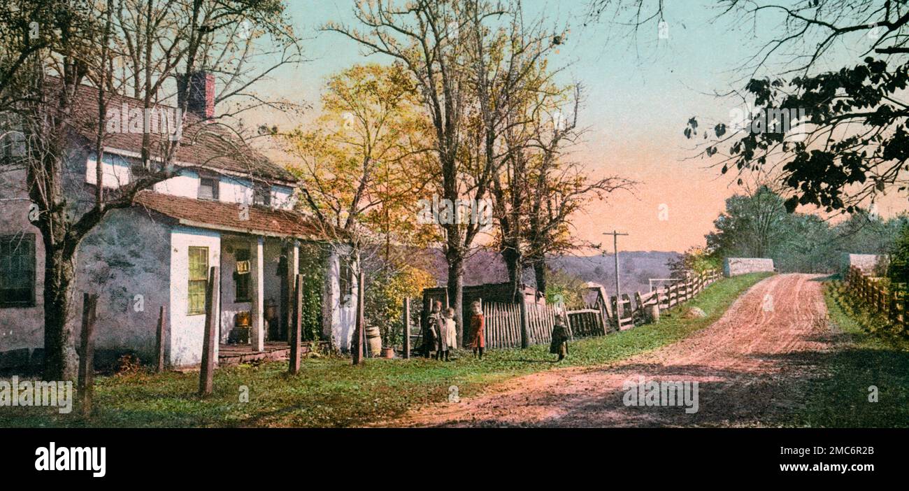Ancienne maison à Far Hills, NJ, vers 1900 Banque D'Images