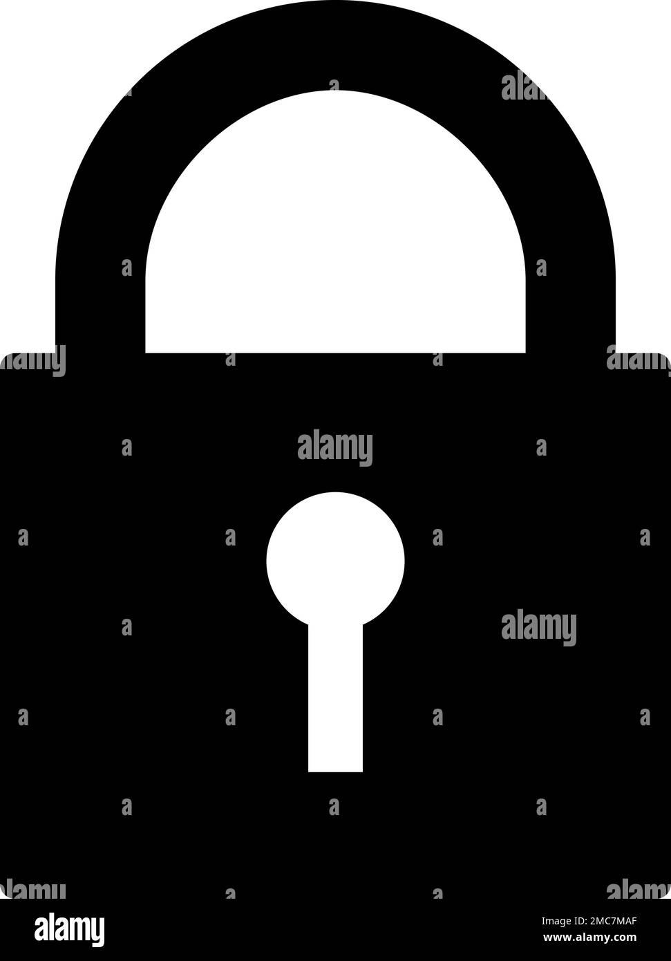 Icône d'étiquette de sécurité de cadenas ou de cadenas à verrouillage noir simple isolé. Image vectorielle. Illustration de Vecteur