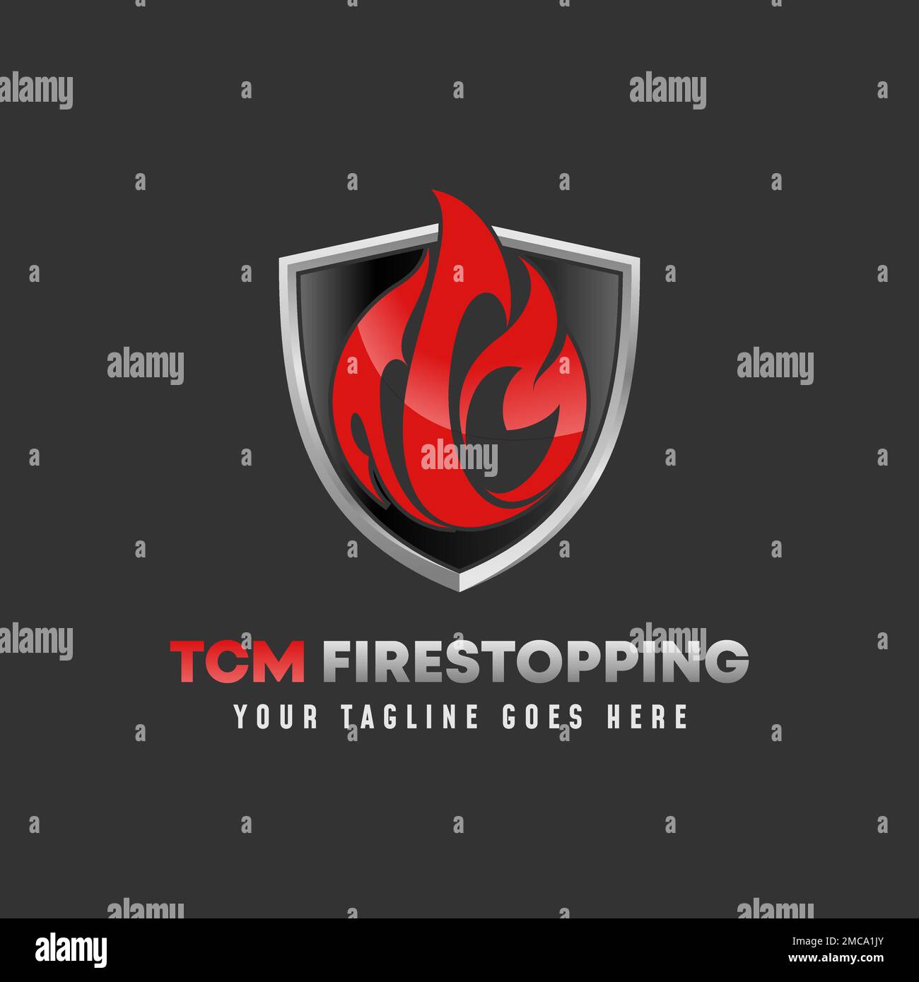 Lettre ou mot TCM police comme sécurité incendie ou flamme dans la