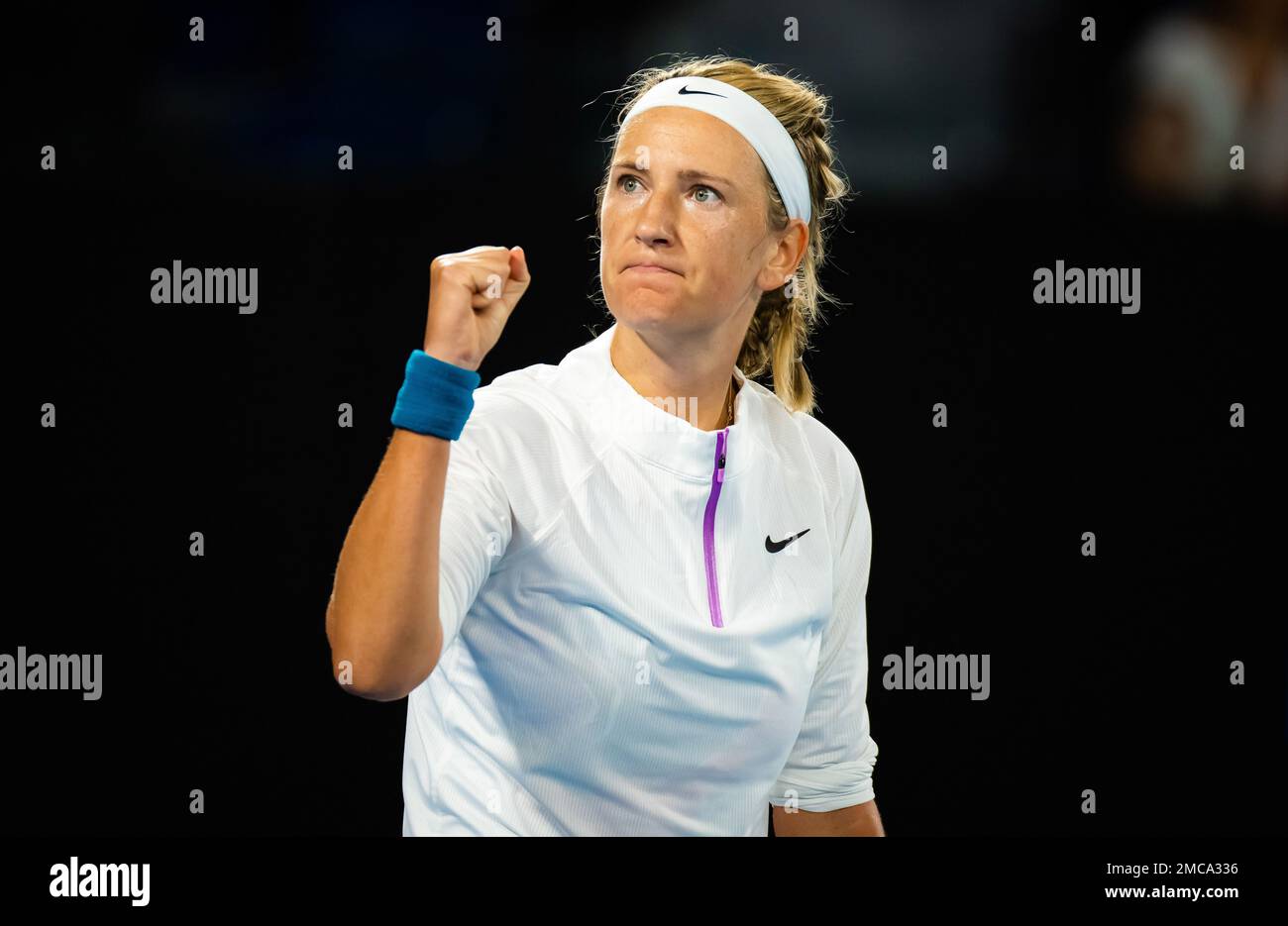 Victoria Azarenka, du Bélarus, en action contre Madison Keys des États-Unis lors de la troisième manche de l'Open d'Australie, tournoi de tennis Grand Chelem 2023 sur 20 janvier 2023 à Melbourne, Australie - photo : Rob Prange/DPPI/LiveMedia Banque D'Images