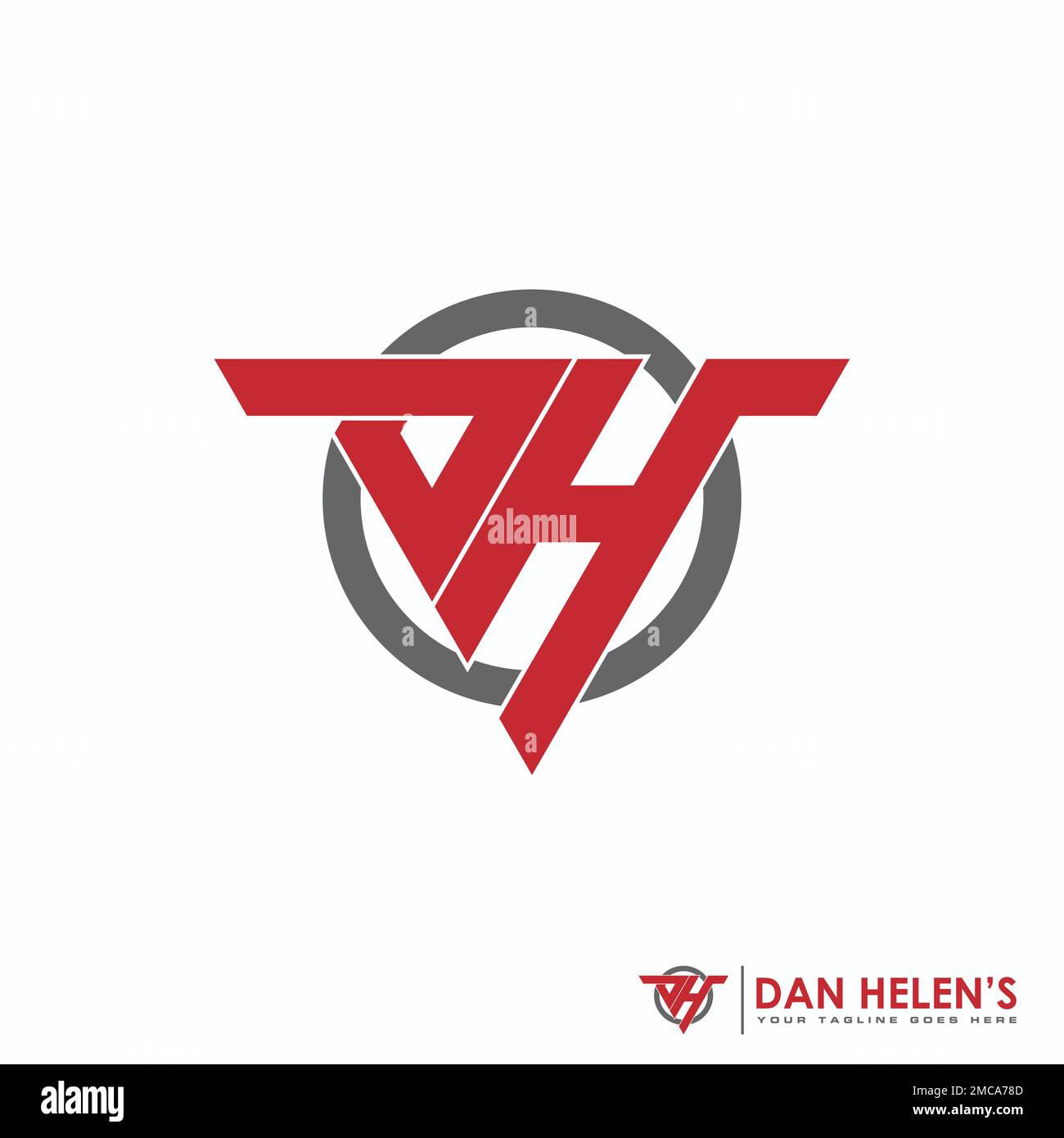 Simple lettre ou mot DH police en triangle avec cercle autour de l'image graphique icône logo design abstrait concept vecteur stock lié à l'initiale ou au sport Illustration de Vecteur