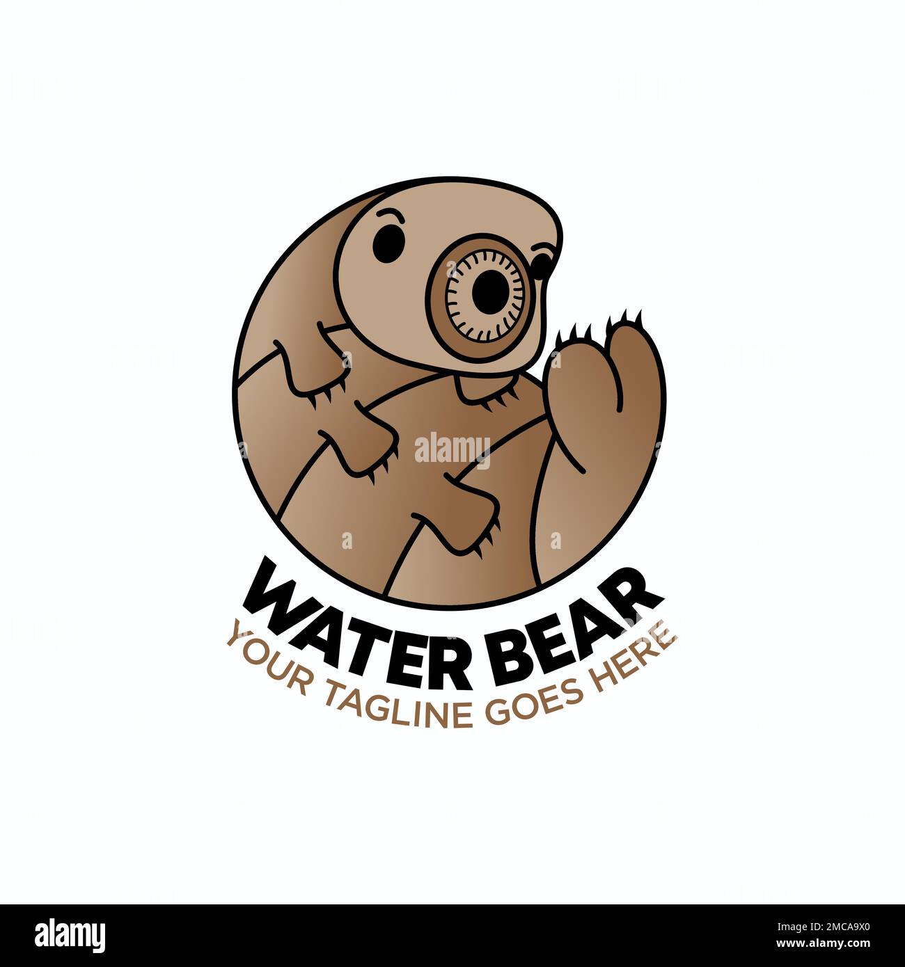 Simple ou drôle Water Bear image graphique icône logo design abstrait concept vecteur stock. Peut être utilisé comme symbole lié à un animal ou à un caractère Illustration de Vecteur