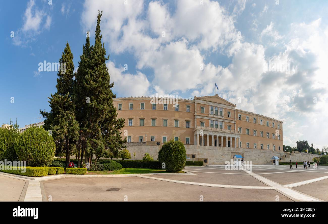 Une photo du Parlement hellénique. Banque D'Images