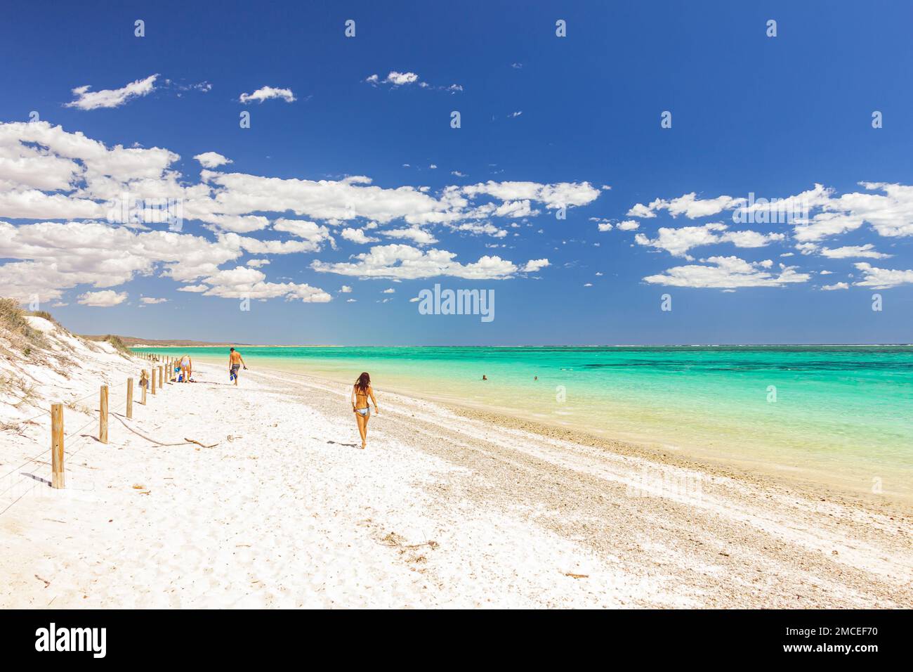 Turquoise Bay Beach dans le parc national de Cape Range de Coral Coast en Australie occidentale, Australie. Banque D'Images