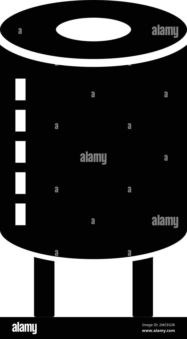 Icône de silhouette de condensateur du composant électronique. Pièce. Vecteur modifiable. Illustration de Vecteur