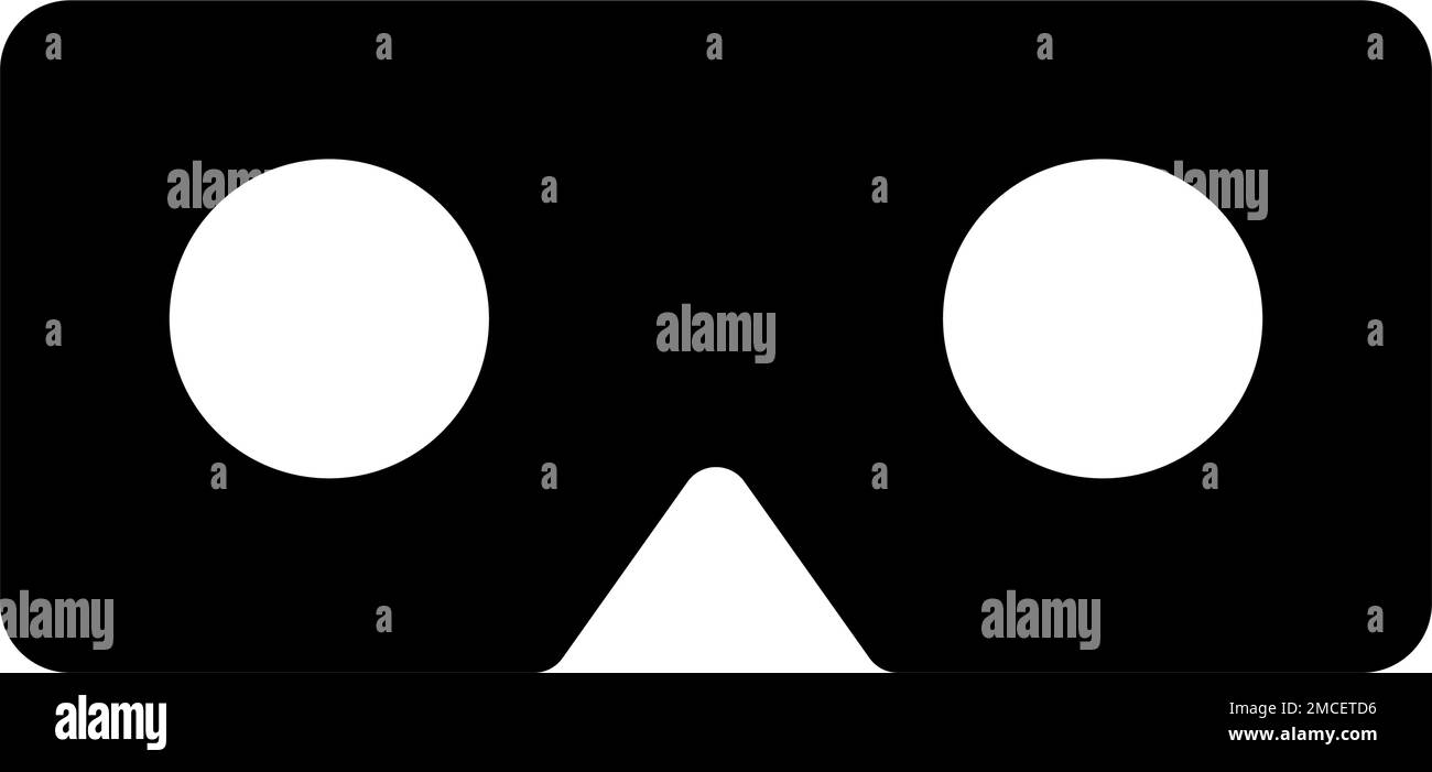 Icône représentant une silhouette en carton pour le montage sur la tête VR. Vecteur modifiable. Illustration de Vecteur