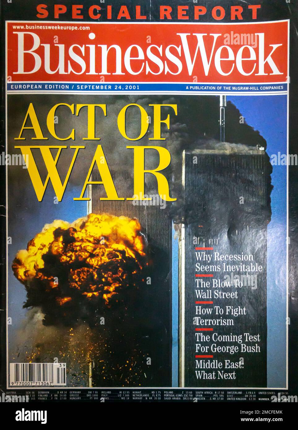 Couverture du magazine BusinessWeek, édition européenne - septembre 2001 Banque D'Images