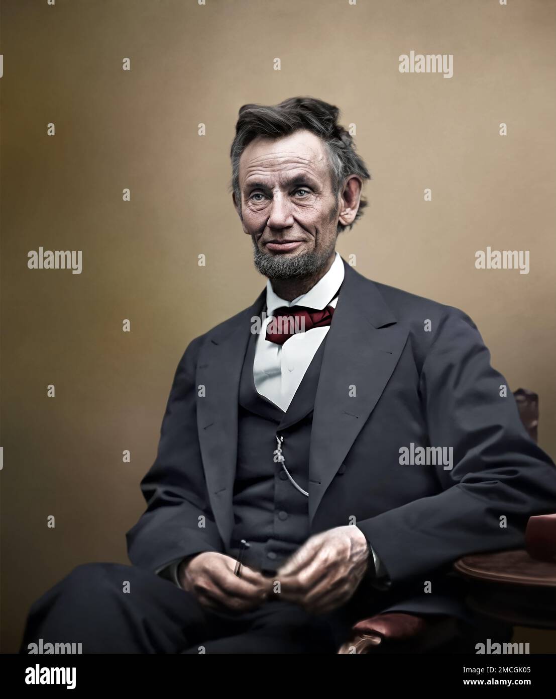 , Abraham Lincoln couleur Portrait, Abe Lincol Banque D'Images