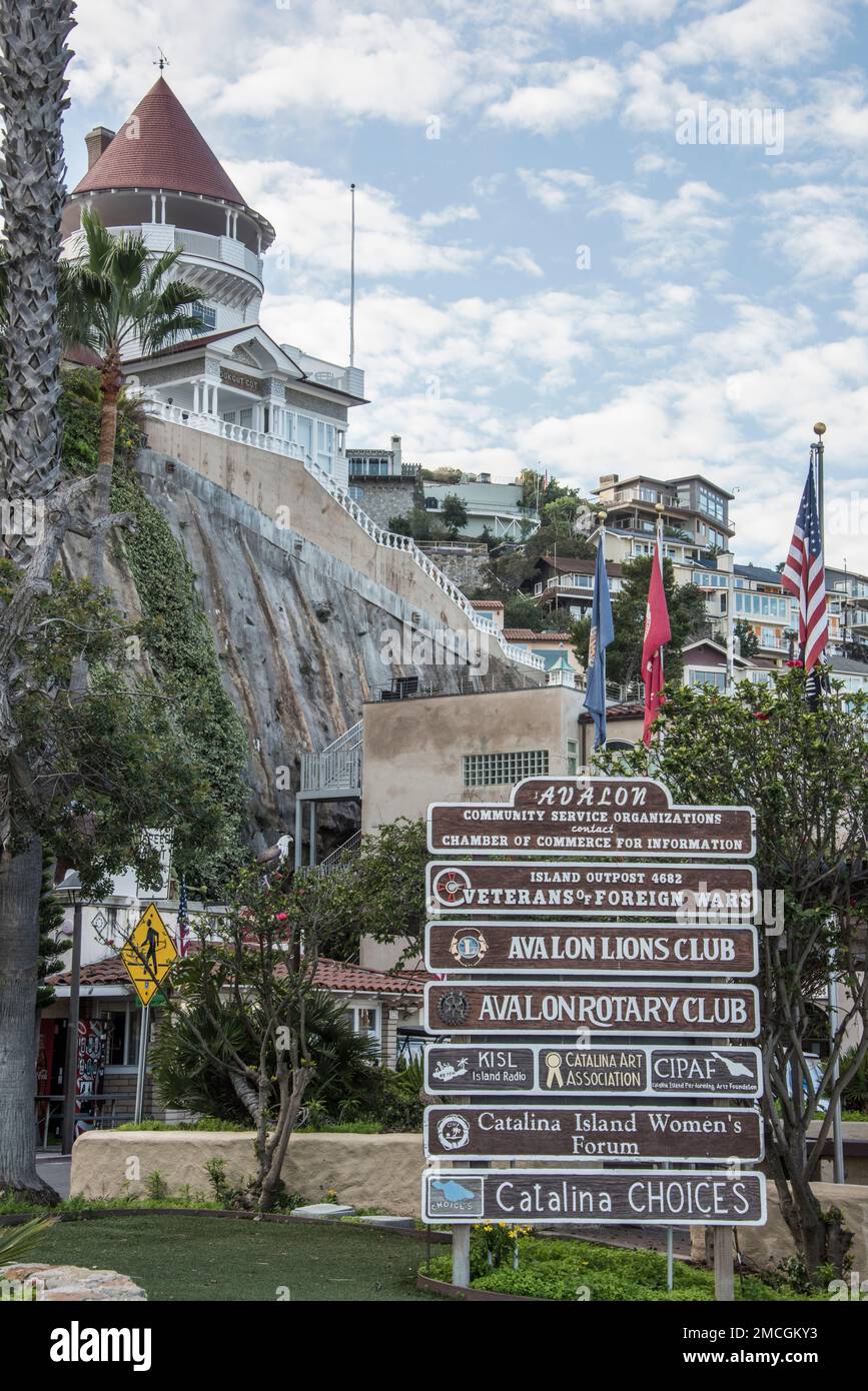 Il s'agit d'une promenade en bateau de 26 km pour se rendre du port de Los Angeles à l'île de Catalina.Santa Catalina fait partie de l'archipel des îles Anglo-Normandes de Californie Banque D'Images