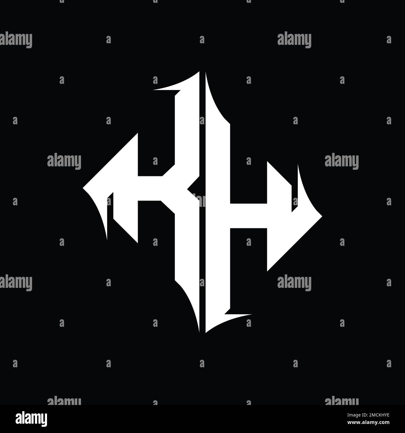 KH logo monogramme losange forme abstraite image vecteur modèle de conception Banque D'Images
