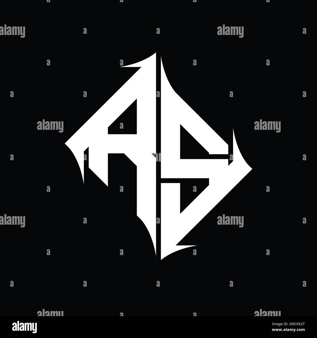 Logo RS monogramme losange forme abstraite image vecteur modèle de conception Banque D'Images