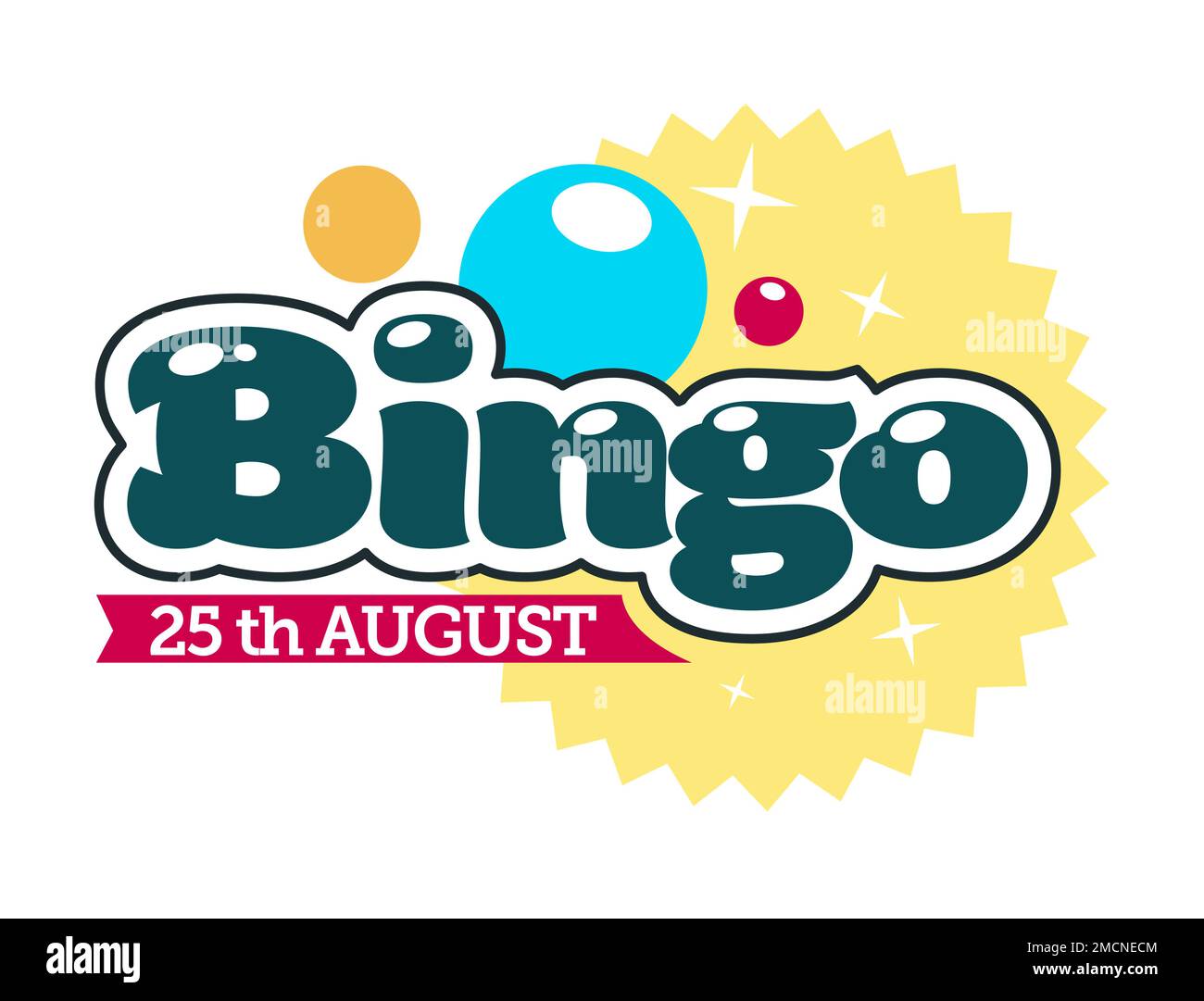 Casino club jeu de bingo isolé icône avec lettrage Illustration de Vecteur