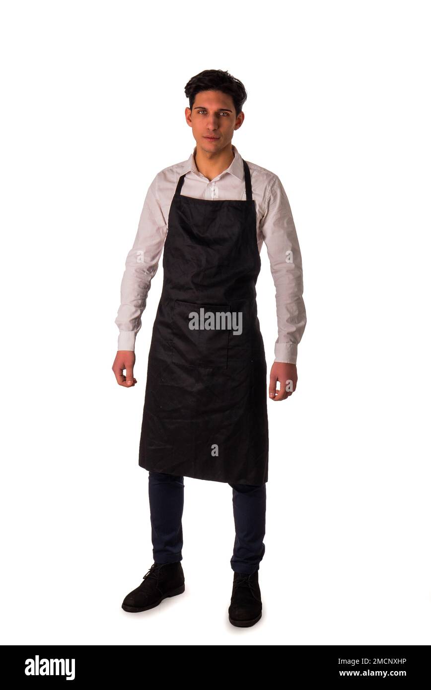 Coup de pleine longueur ou serveur jeune chef posing Banque D'Images