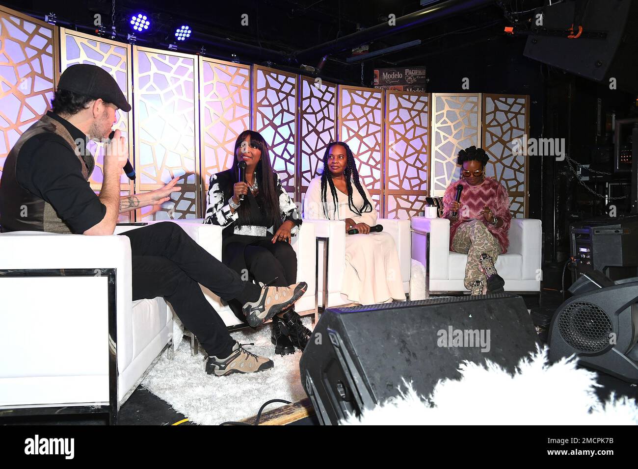 Los Angeles, États-Unis. 21st janvier 2023. Denver Robbins, Ericka Nicole Malone, Lamonia Brown et Tabatha Brown à l'ENM Entertainment Director's and Creator Spotlight pendant le Sundance film Festival 2023 qui s'est tenu à la cabine 427 sur 21 janvier 2023 à Park City, UT, Etats-Unis (photo de JC Olivera/Sipa USA) Credit: SIPA USA/Alay Live News Banque D'Images