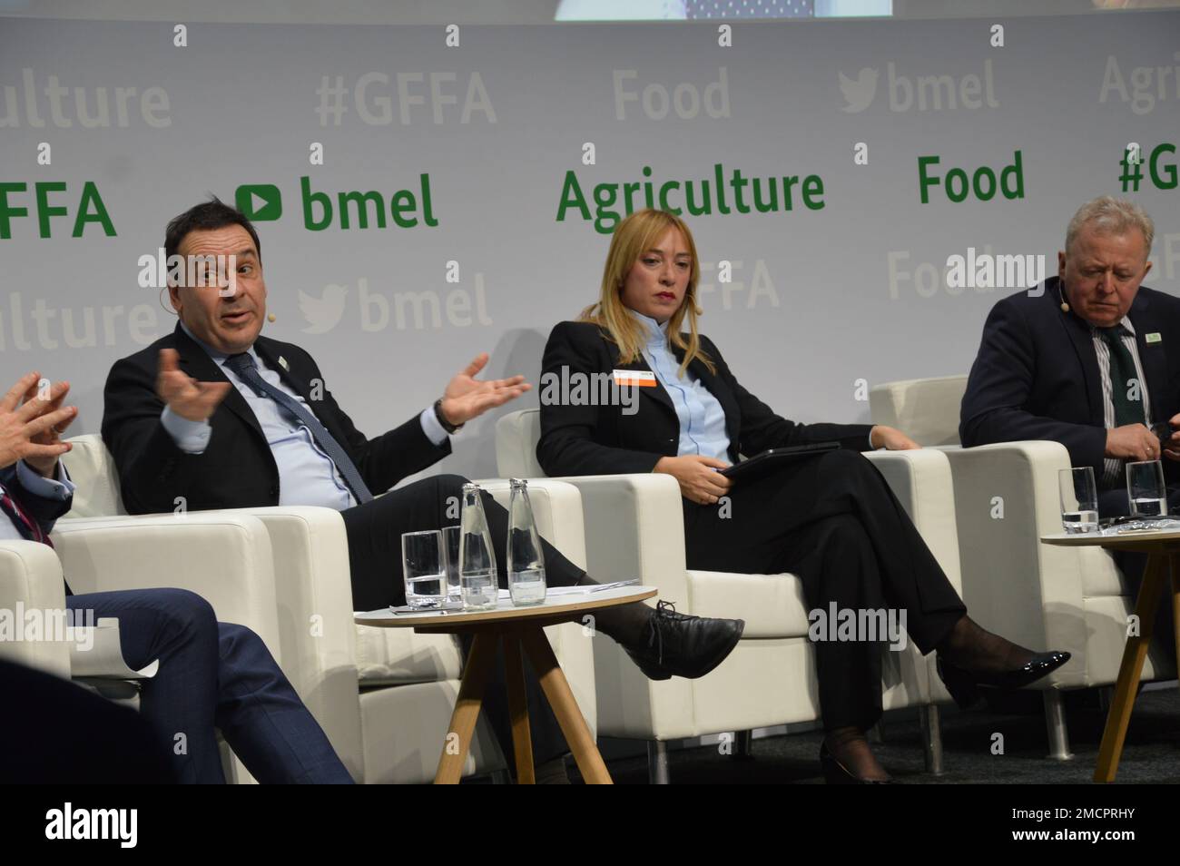 Berlin, Allemagne - janvier 2023 - Forum d'experts du Forum mondial pour l'alimentation et l'agriculture dans le Cube, Messe Berlin halls. (Photo de Markku Rainer Peltonen) Banque D'Images