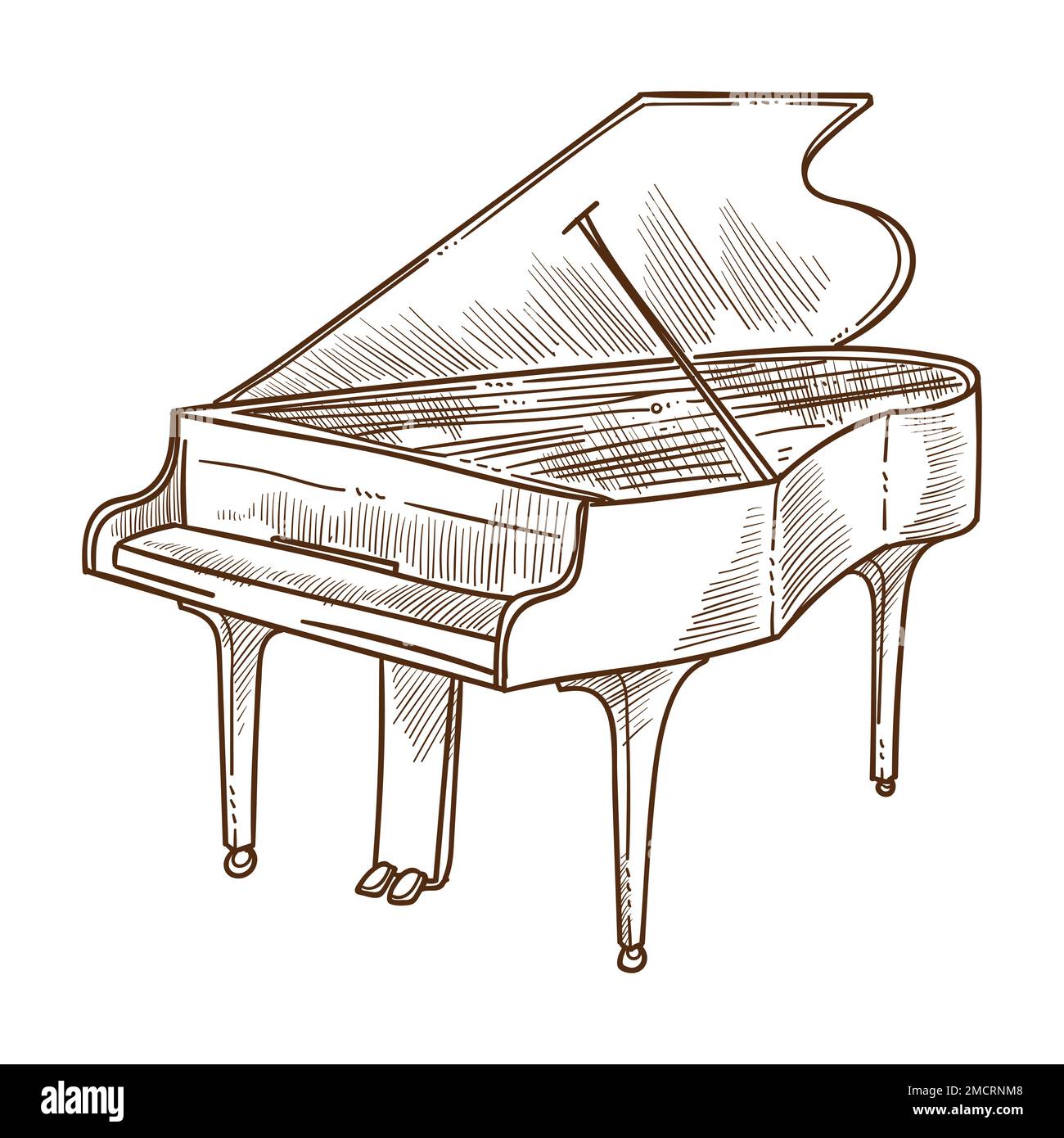 Instrument de musique de piano isolé croquis musique classique Image  Vectorielle Stock - Alamy