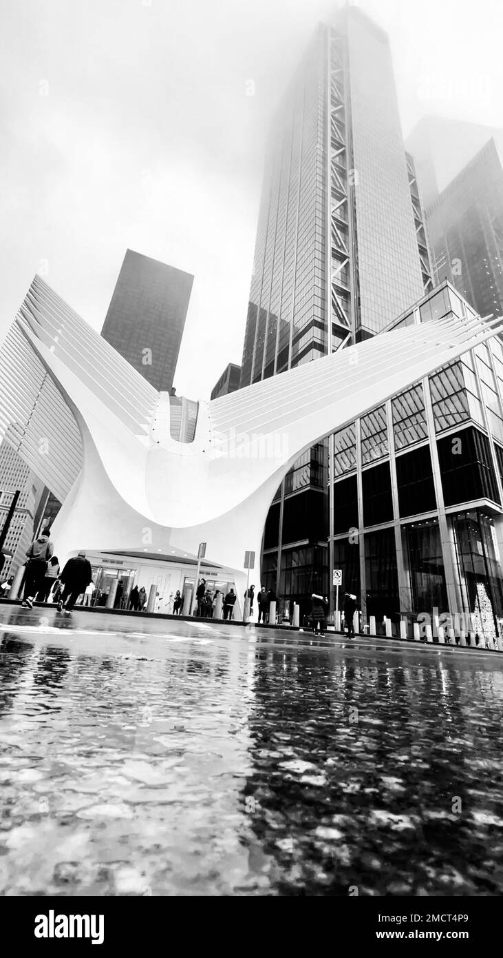 La nouvelle entrée d'Oculus à World Trade Center STATION PATH, New York Banque D'Images