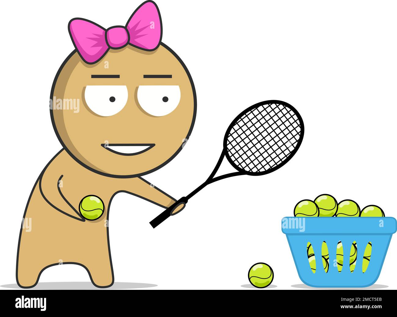 Joueur de tennis avec raquette et balle de tennis Illustration de Vecteur