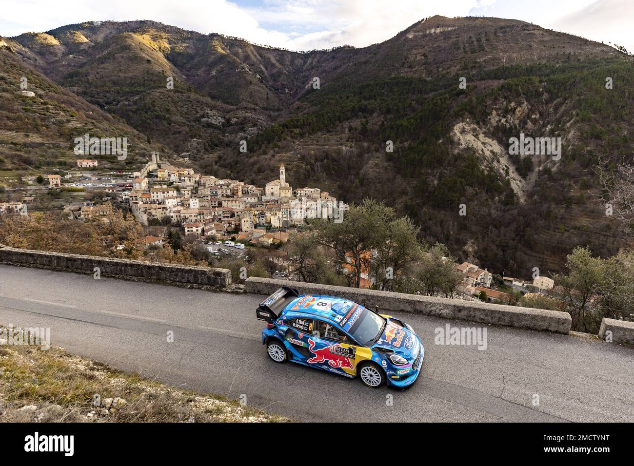 08 Ott TANAK (est), Martin JARVEOJA (est), M-SPORT FORD WORLD RALLY TEAM, FORD Puma Rally1 Hybrid, WRC, action pendant le Rallye automobile Monte Carlo 2023, 1st tour du Championnat du monde de voitures de rallye WRC 2023, de 19 janvier au 22, 2023 à Monte Carlo, Monaco - photo: Nikos Katikis/DPPI/LiveMedia Banque D'Images