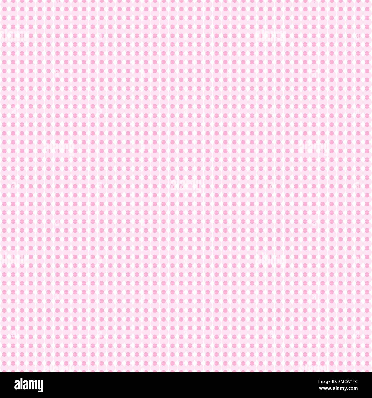 Motif à pois sans couture, couleur rose et blanche, arrière-plan géométrique Banque D'Images