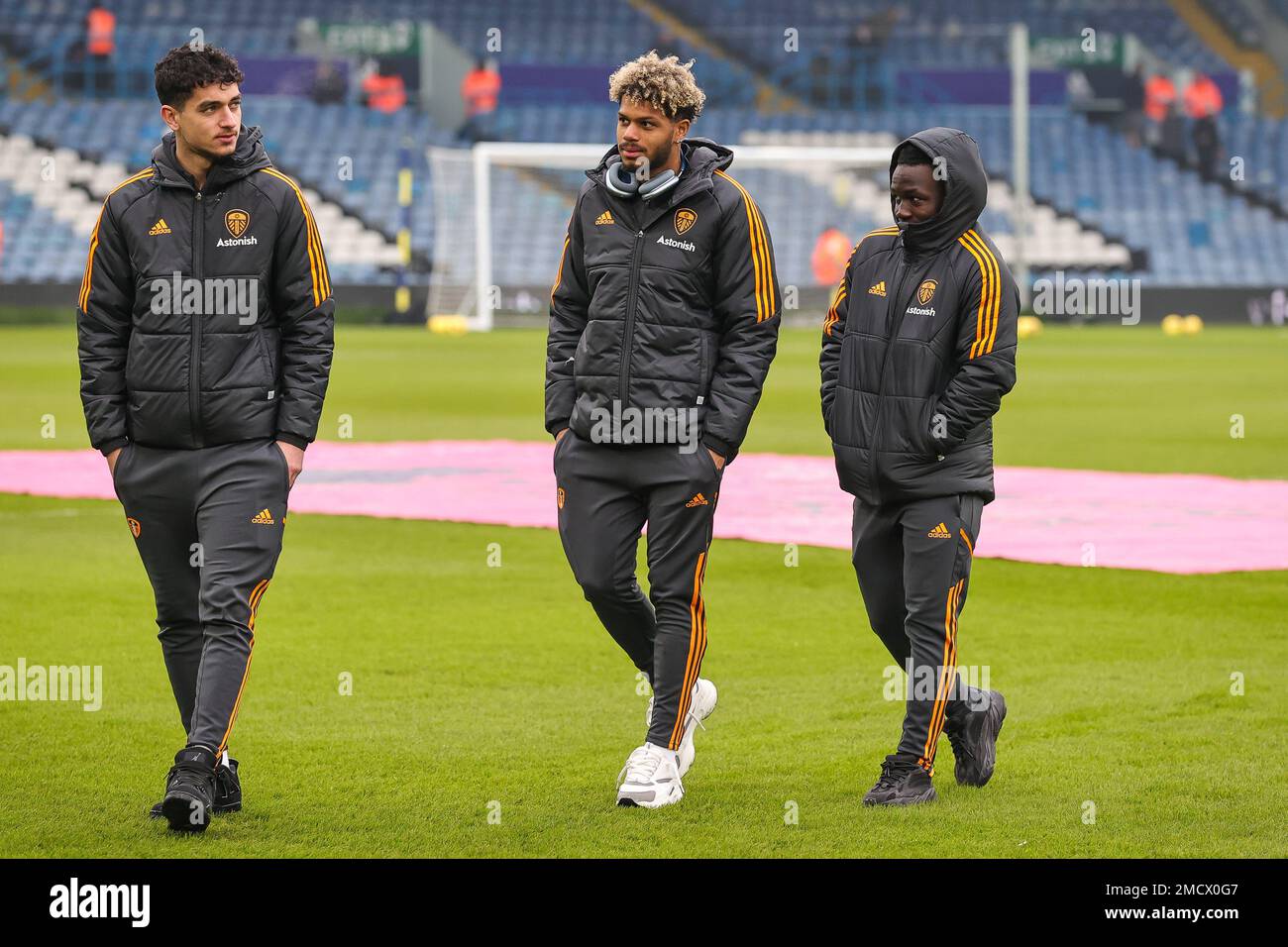 Georginio Rutter #24 de Leeds United arrive en avance sur le match de Premier League Leeds United contre Brentford à Elland Road, Leeds, Royaume-Uni, 22nd janvier 2023 (photo de Mark Cosgrove/News Images) Banque D'Images