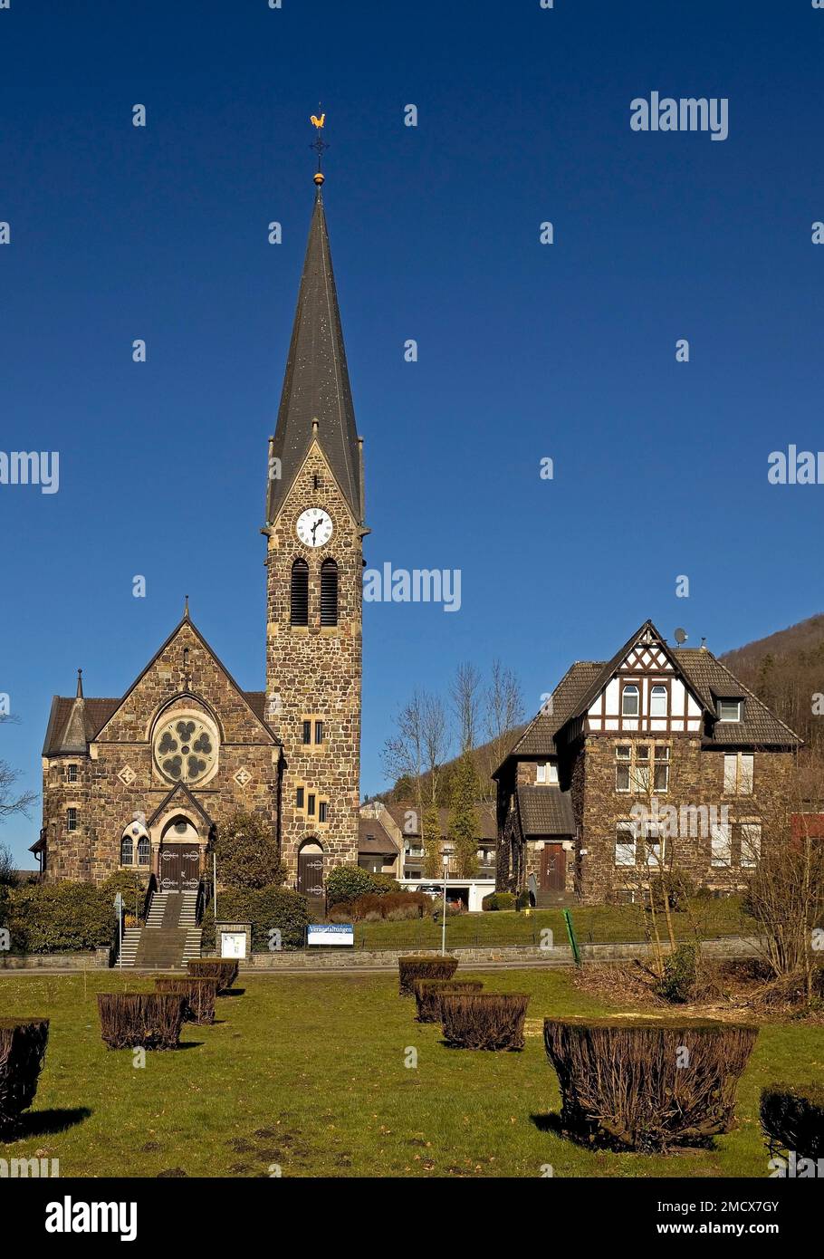 Église protestante Nachrodt, Nachrodt-Wiblingwerde, pays aigre, Rhénanie-du-Nord-Westphalie, Allemagne Banque D'Images