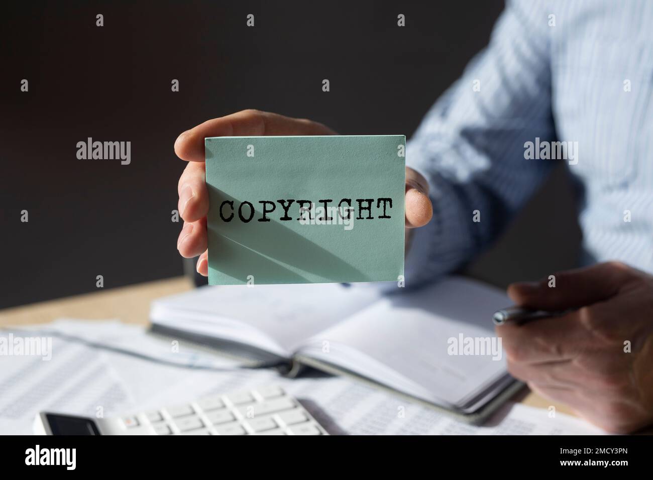 Mot de copyright. Droit de la propriété intellectuelle, droit dans le concept d'entreprise. Photo de haute qualité Banque D'Images