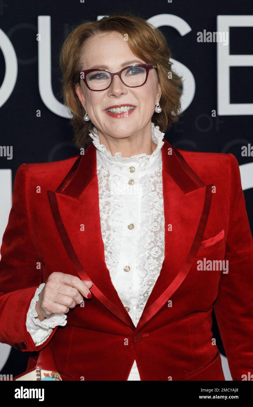 Sara Gay Forden arrives at "The House of Gucci" LA premiere at the Academy Museum of Motion Pictures on Thursday, Nov. 18, 2021, in Los Angeles. (Photo by Willy Sanjuan/Invision/AP) Banque D'Images