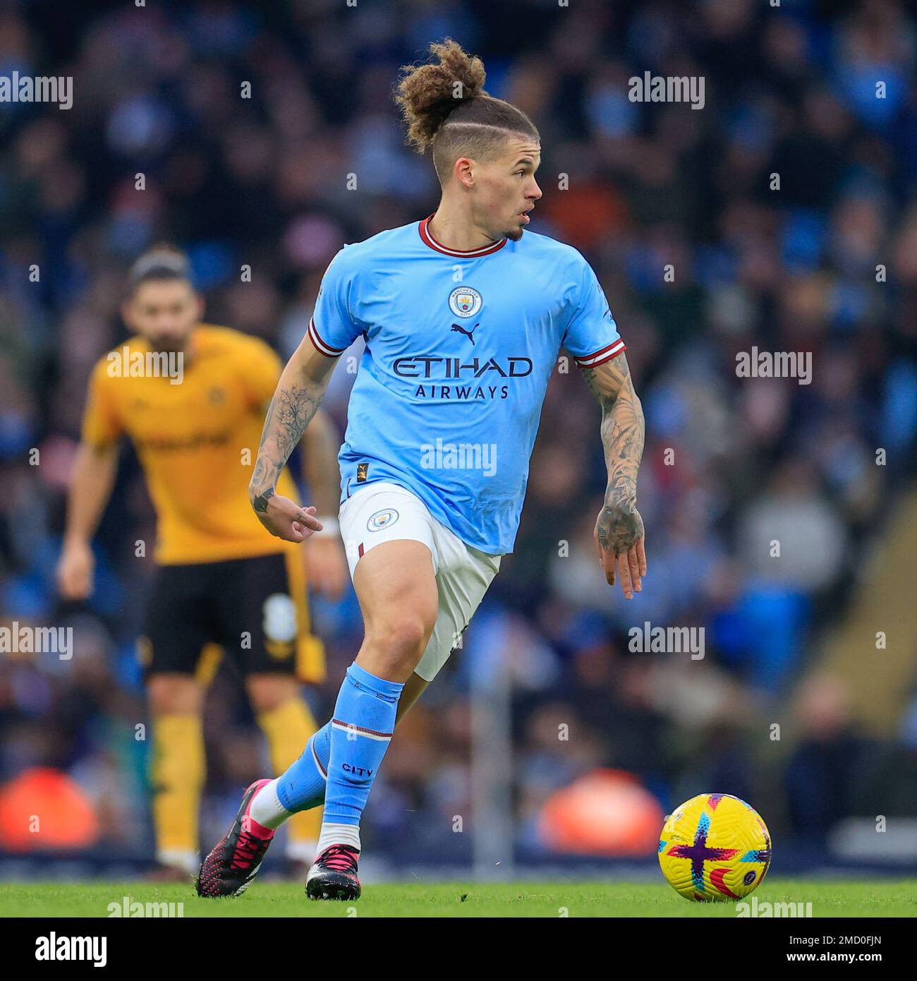 Manchester, Royaume-Uni. 22nd janvier 2023. Kalvin Phillips n°4 de Manchester City en action pendant le match de la Premier League Manchester City contre Wolverhampton Wanderers au Etihad Stadium, Manchester, Royaume-Uni, 22nd janvier 2023 (photo de Conor Molloy/News Images) à Manchester, Royaume-Uni, le 1/22/2023. (Photo de Conor Molloy/News Images/Sipa USA) crédit: SIPA USA/Alay Live News Banque D'Images