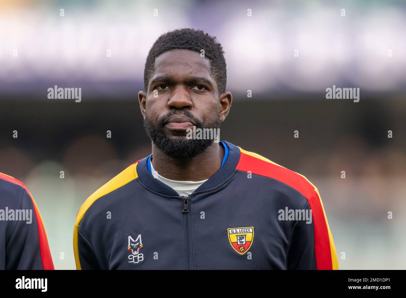 Samuel Umtiti (Lecce) pendant l'italien 'erie Un match entre Hellas Verona 2-0 Lecce au stade Marcantonio Bentegodi sur 21 janvier 2023 à Vérone, Italie. Credit: Maurizio Borsari/AFLO/Alay Live News Banque D'Images